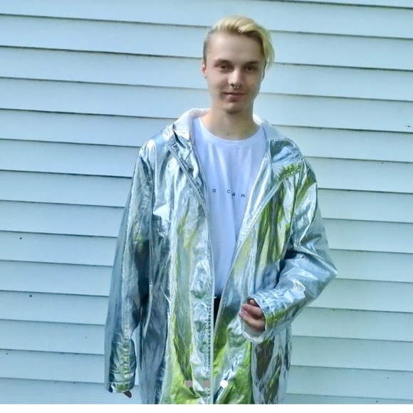 plus size holographic jacket